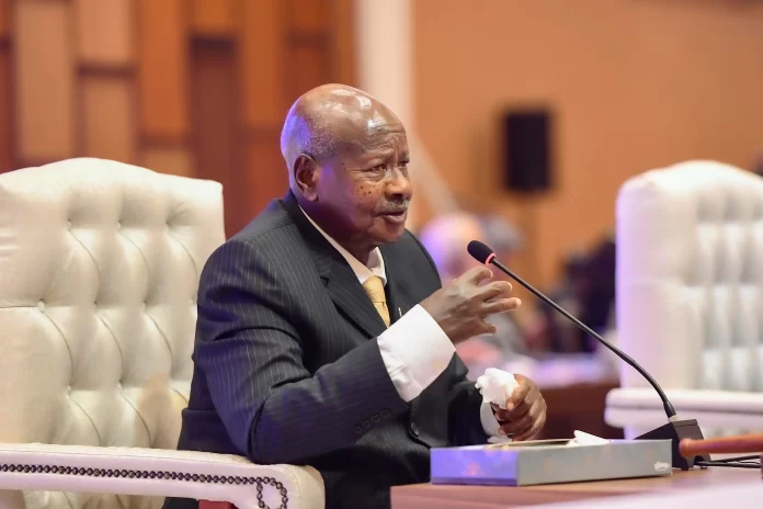 President Museveni addressing the delegates during the closing ceremony of the Third South Summit of the Group of 77 and China at Speke Resort Munyonyo on Monday, January 22, 2024